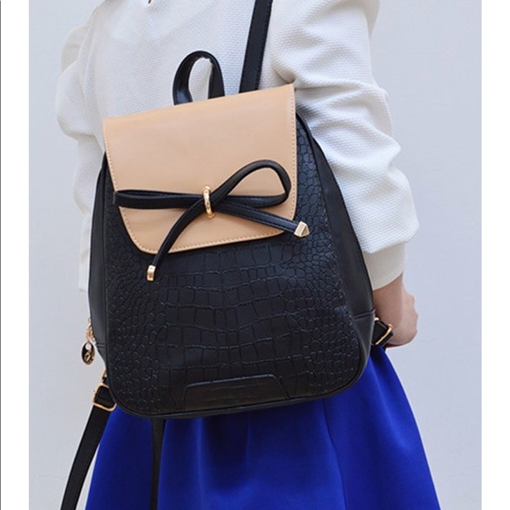 Sold!!! Leather Backpack with Bow